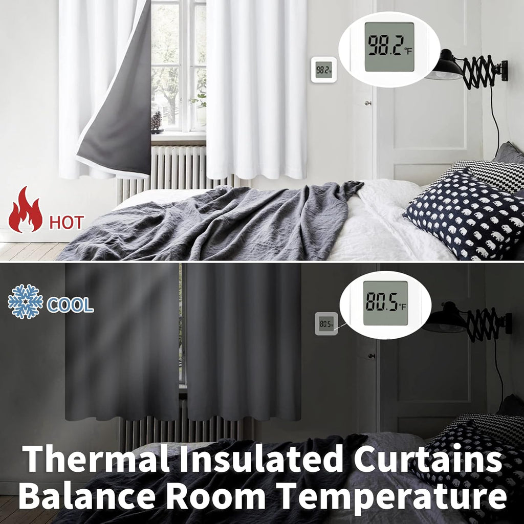 BGment White Blackout Curtains for Bedroom 63 Inch Length 2 Panels Set, Full Room Darkening Thermal Insulated Soundproof Window Curtain…