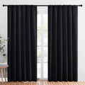 NICETOWN Black Blackout Curtain Blinds - Solid Thermal Insulated Window Treatment Blackout Drapes for Bedroom (2 Panels, 70 inches Wide…