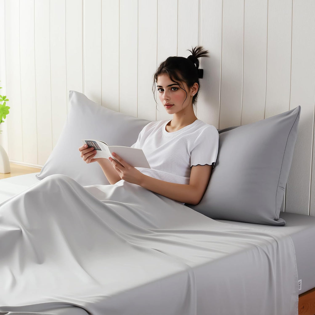 1 Pack Body Size Bamboo Viscose Zippered Pillow Case,400 Thread Count Cooling Pillow Protectors for Hot Sleepers, Luxurious Hotel Quality…