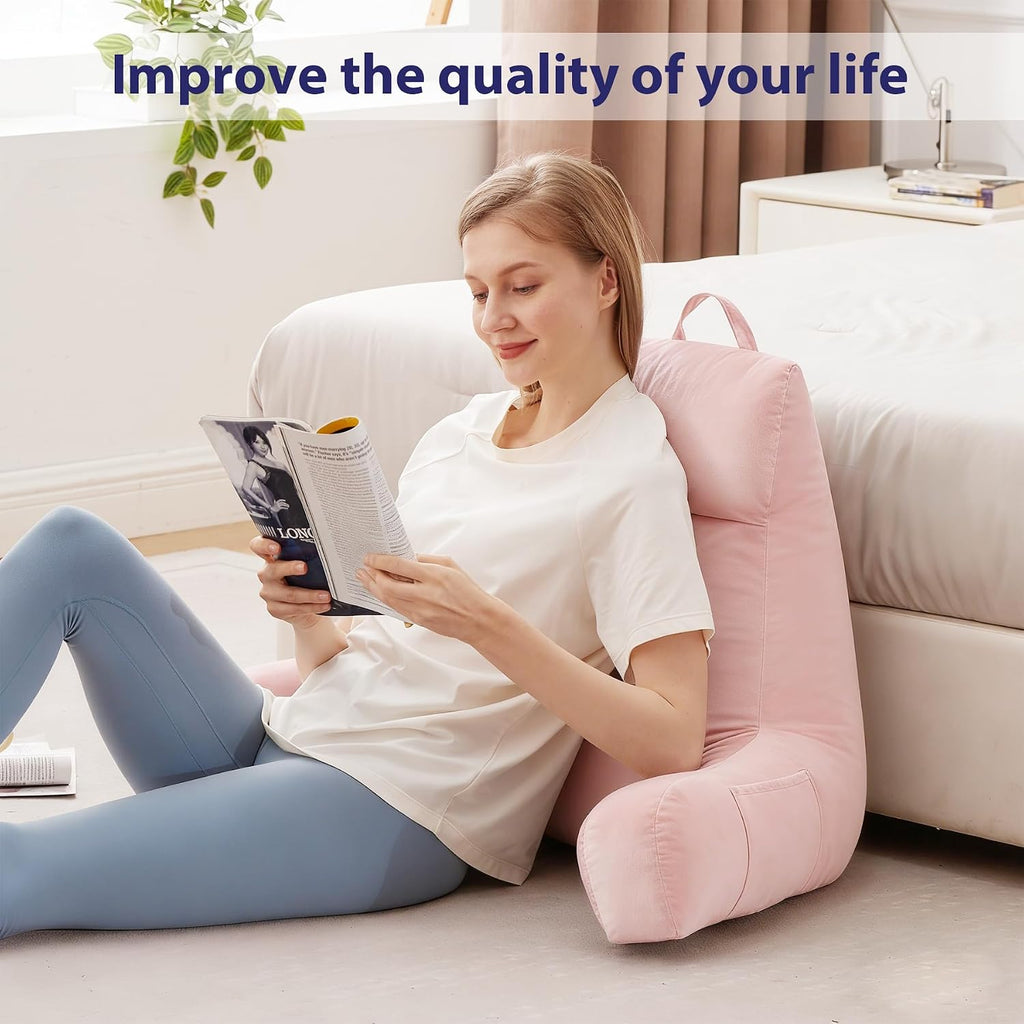 Ipynbap Back Pillow for Bed Sitting up, Reading Pillow for Sitting in Bed Adult, Back Support Pillow, Memory Foam Sit up Lounge Backrest Pi…