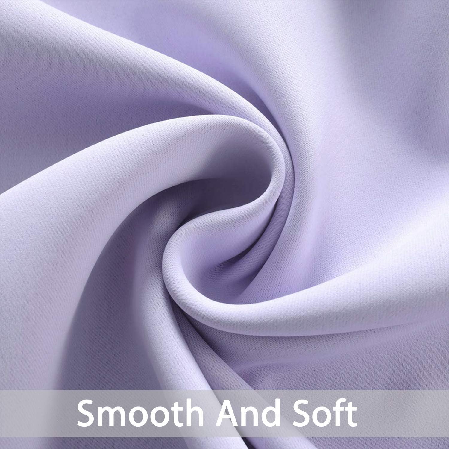 Yakamok Room Darkening Grommet Window Drapes Thermal Insulated Light Blocking Blackout Curtains for Bedroom(52Wx72L, Lilac,2 Panels)