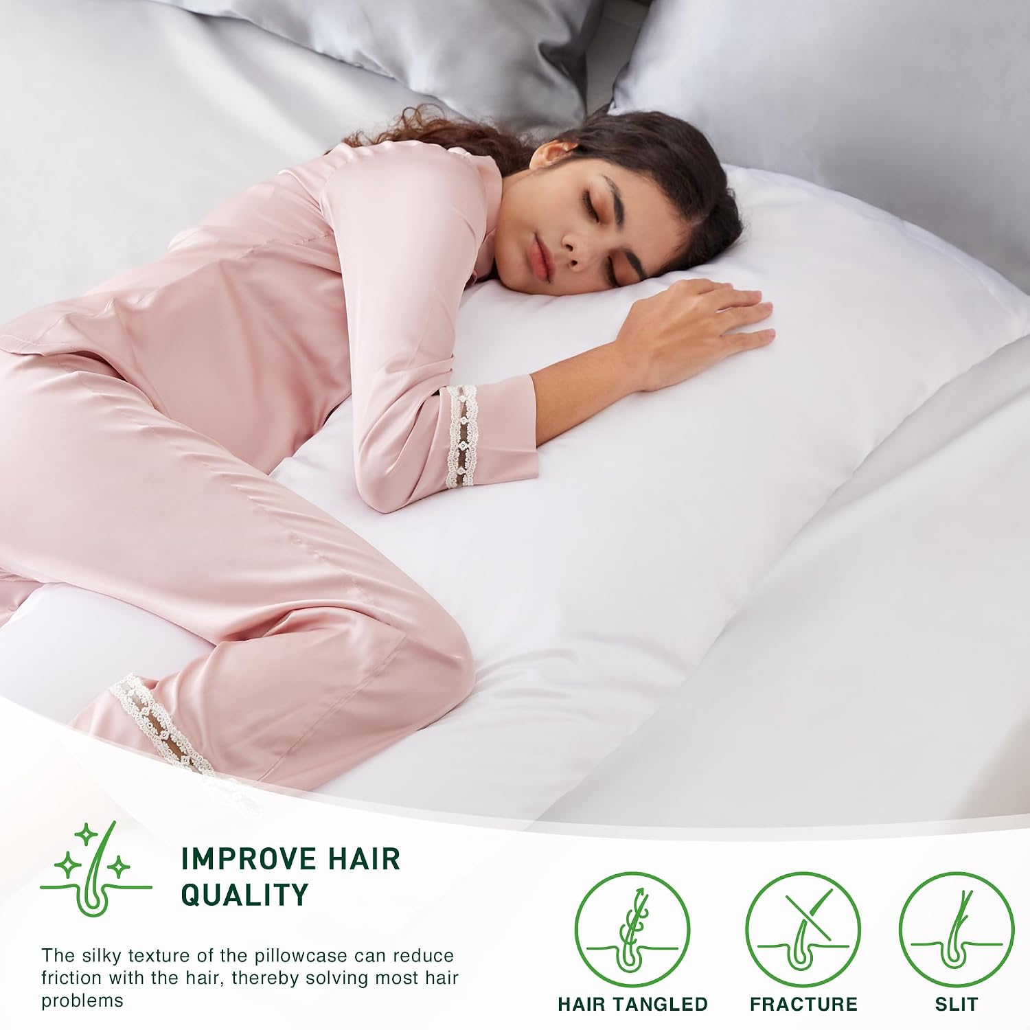 Lovescabin Love's cabin Satin Body Pillowcase 20x54, Cooling Pillow Cover for Hair and Skin, Silky Smooth with Envelope Closure, Similar to…
