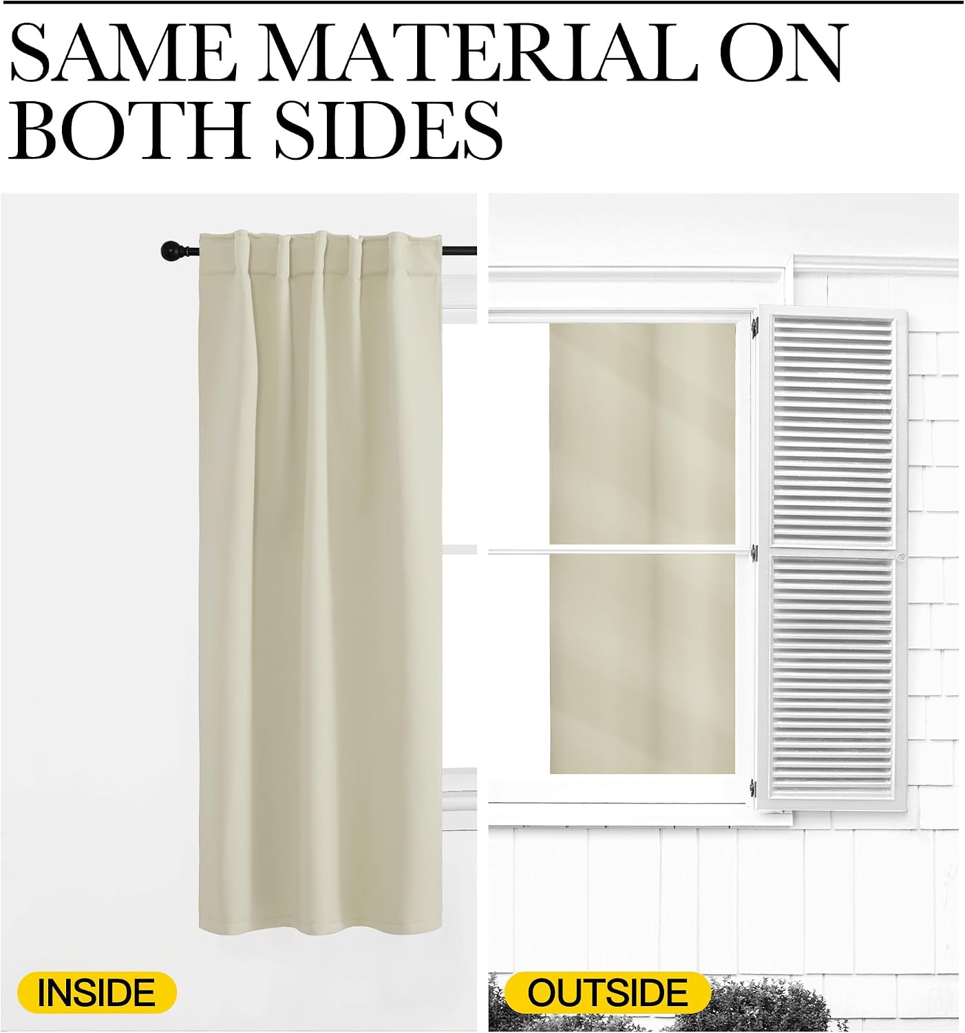 NICETOWN Blackout Window Curtains for Living Room - (Beige Color) 42x40 Inch, 2 Panels Set, Thermal Insulated Room Darkening Blackout…