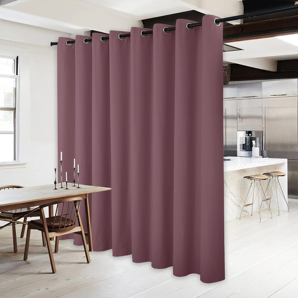 NICETOWN Lower Noise Room Divider Curtain Screen Partitions, Dry Rose, 1 Panel, 84" Tall x 120" Wide, Blackout Sound Reducing Divider…