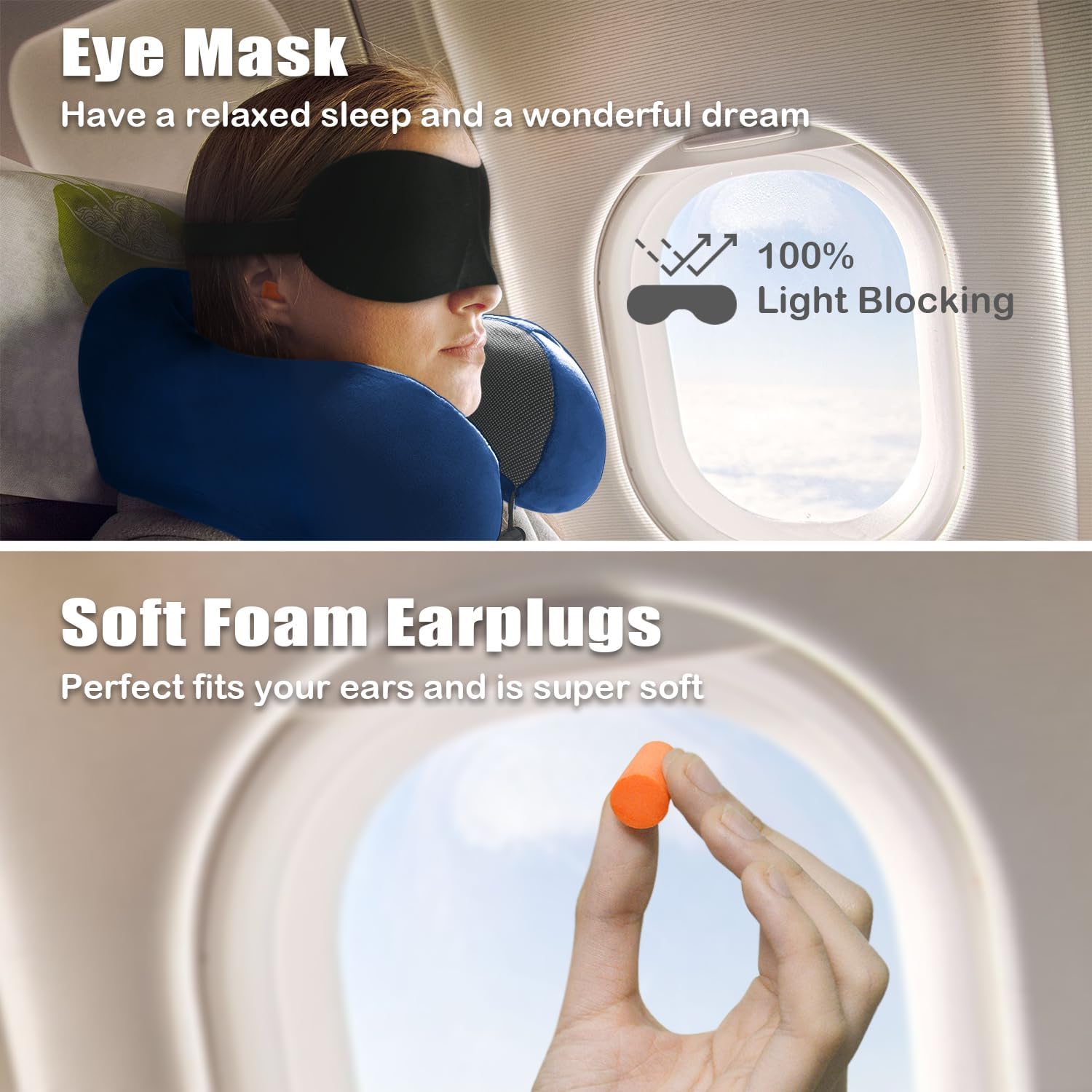 Elvodosia Travel Pillow, Memory Foam Neck Pillow for Traveling, U Shape Neck Pillow Airplane Portable Flight Pillow Travel Kit with…