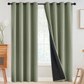 SimpleHome 100% Blackout Curtains for Bedroom, Thermal Insulated Light Sage Grommet Window Drapes Room Darkening Curtains for Living Room wi…