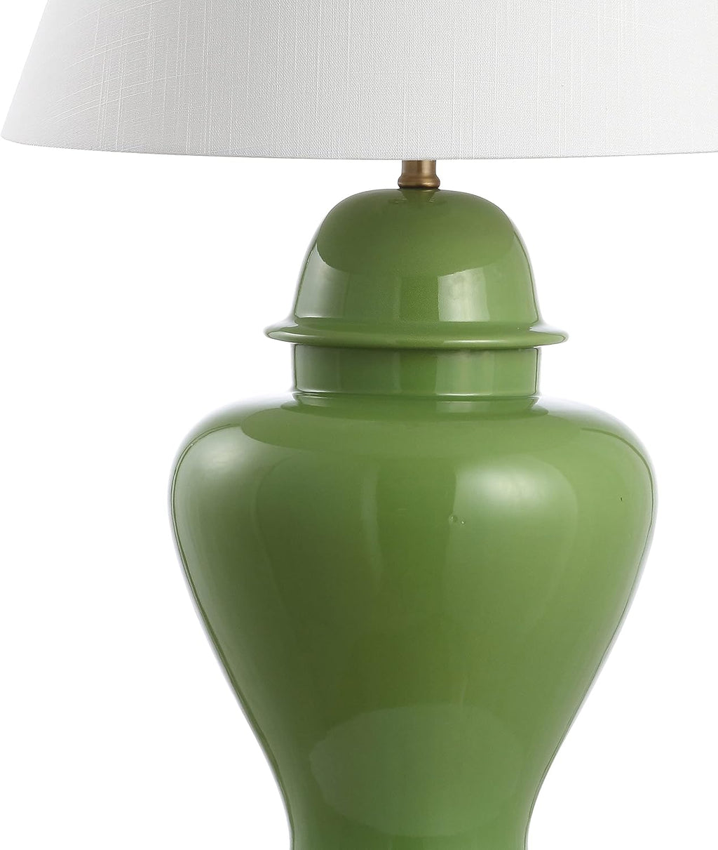 JONATHAN Y 33" Green Modern Ceramic Ginger Jar Table Lamp for Living Room, Traditional Bedside Lamp for Bedroom Entryway, White Linen…
