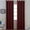 Yakamok Blackout Curtains 96 Inches Long with Grommet for Bedroom, Burgundy Thermal Insulated Room Darkening Window Treatment Drapes…