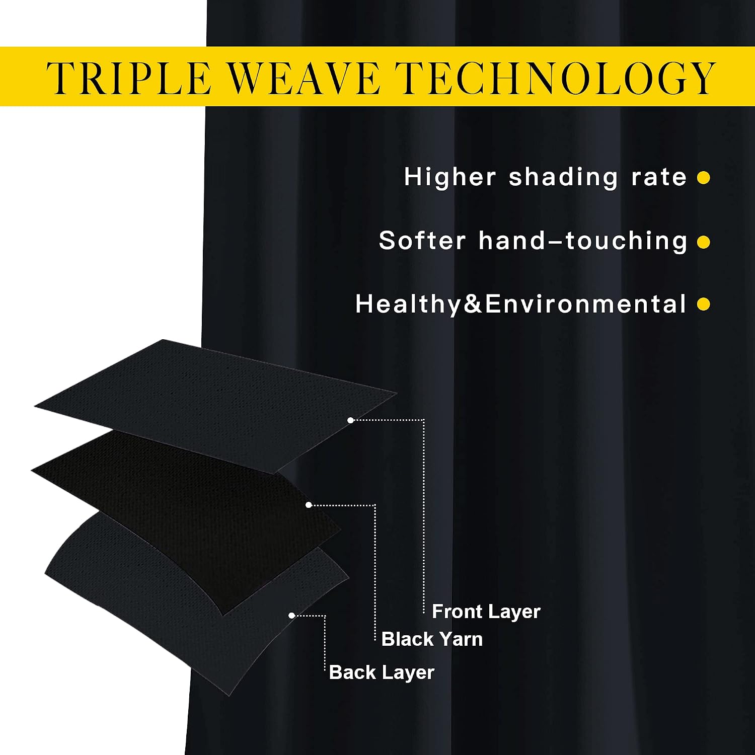 Nicetown Blackout Bedroom Curtains for Windows 50 inch Long - Solid Thermal Insulated Grommet Light Reducing Black Panels Window Treatment…