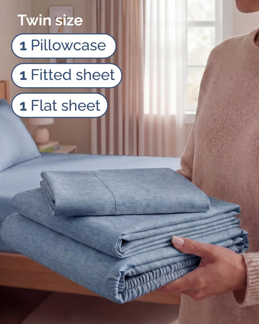 Twin Size 3 Piece Sheet Set - Comfy Breathable & Cooling Sheets - Hotel Luxury Bed Sheets for Women & Men - Deep Pockets, Easy-Fit, Soft…