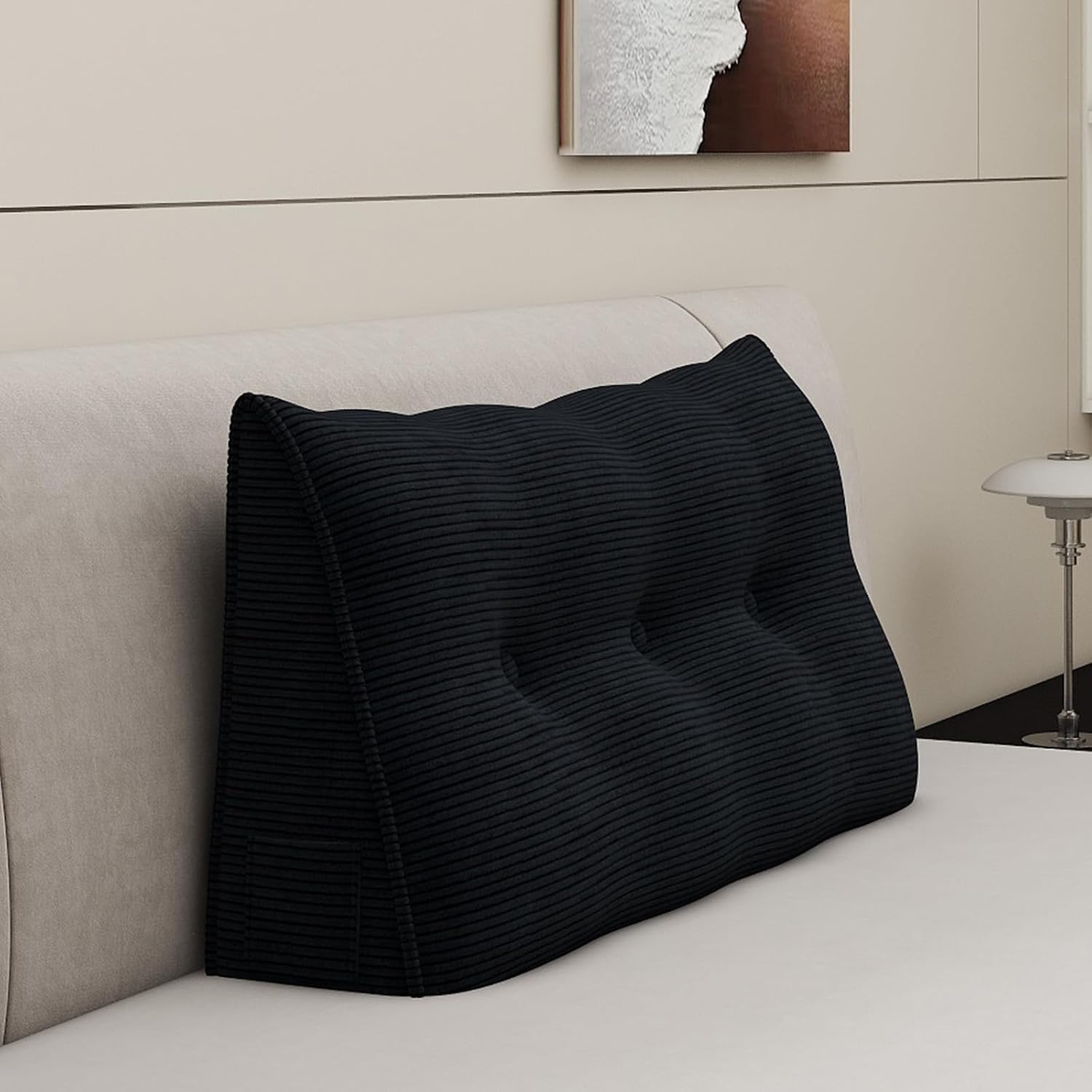 Wedge Pillow Headboard Triangle Bolster Pillow for Sitting in Bed Adults Reading Pillows Backrest, Corduroy Headboard Pillows for Daybed…
