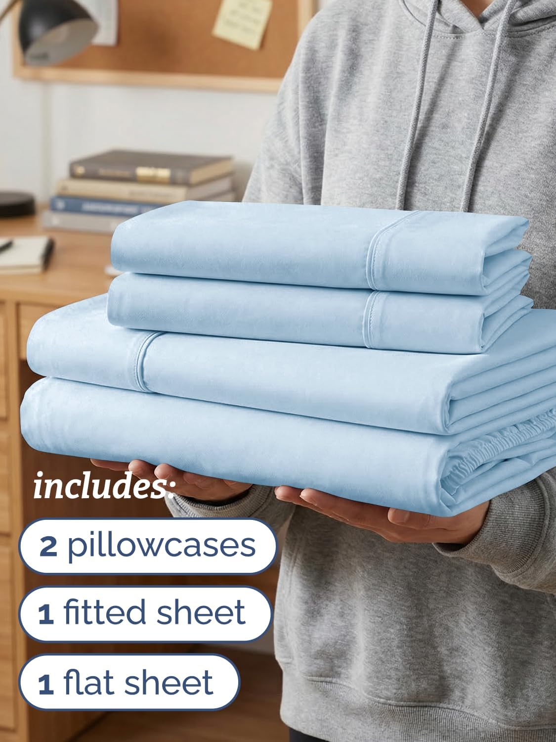 Twin XL 4 Piece Sheet Set - Comfy Breathable & Cooling - Hotel Luxury Bedding for Women, Men, Kids, Teens & Children - 1 Flat & 1 Fitted…