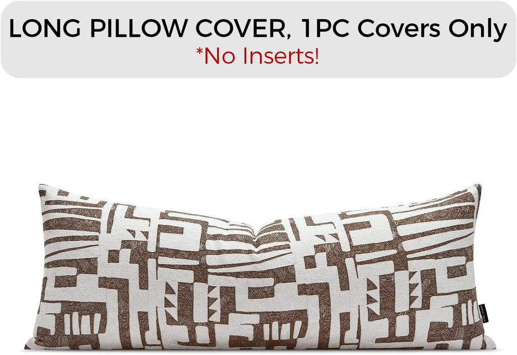 Aibuhome Long Lumbar Pillow Cushion Cover 14x36, Double Sided Modern Geometric High-Density Jacquard Polyester Pillow Cover for Sofa, Bed,…