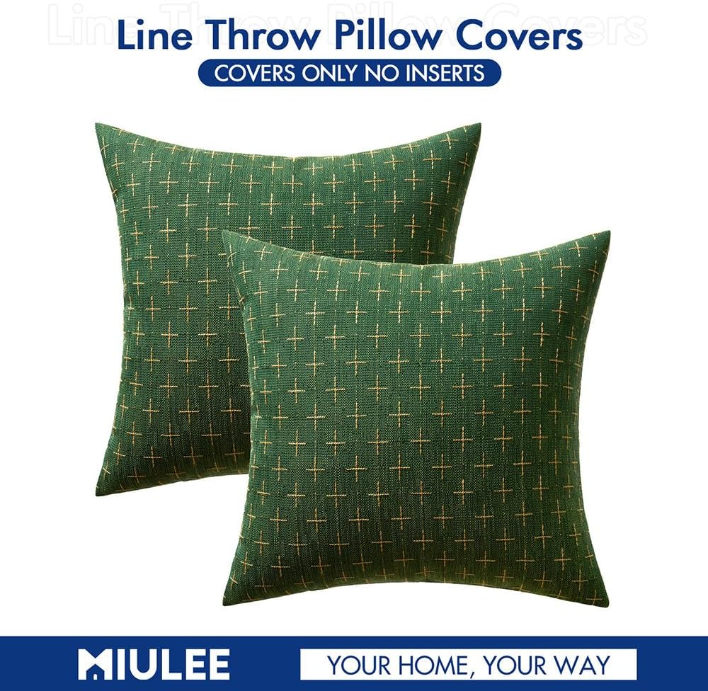 MIULEE Pack of 2 Christmas Decorative Burlap Linen Throw Pillow Covers Modern Farmhouse Pillowcase Rustic Woven Textured Cushion Cover…