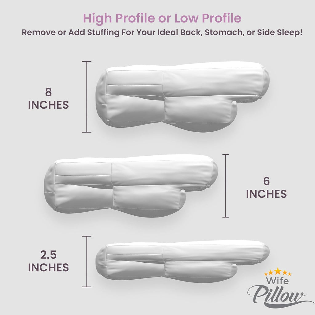 Wife Pillow - Charcoal Memory Foam, 1 LBS Extra Bag of Stuffing, Shredded Charcoal Infused Blended with Siliconized Fiberfill. Customize…