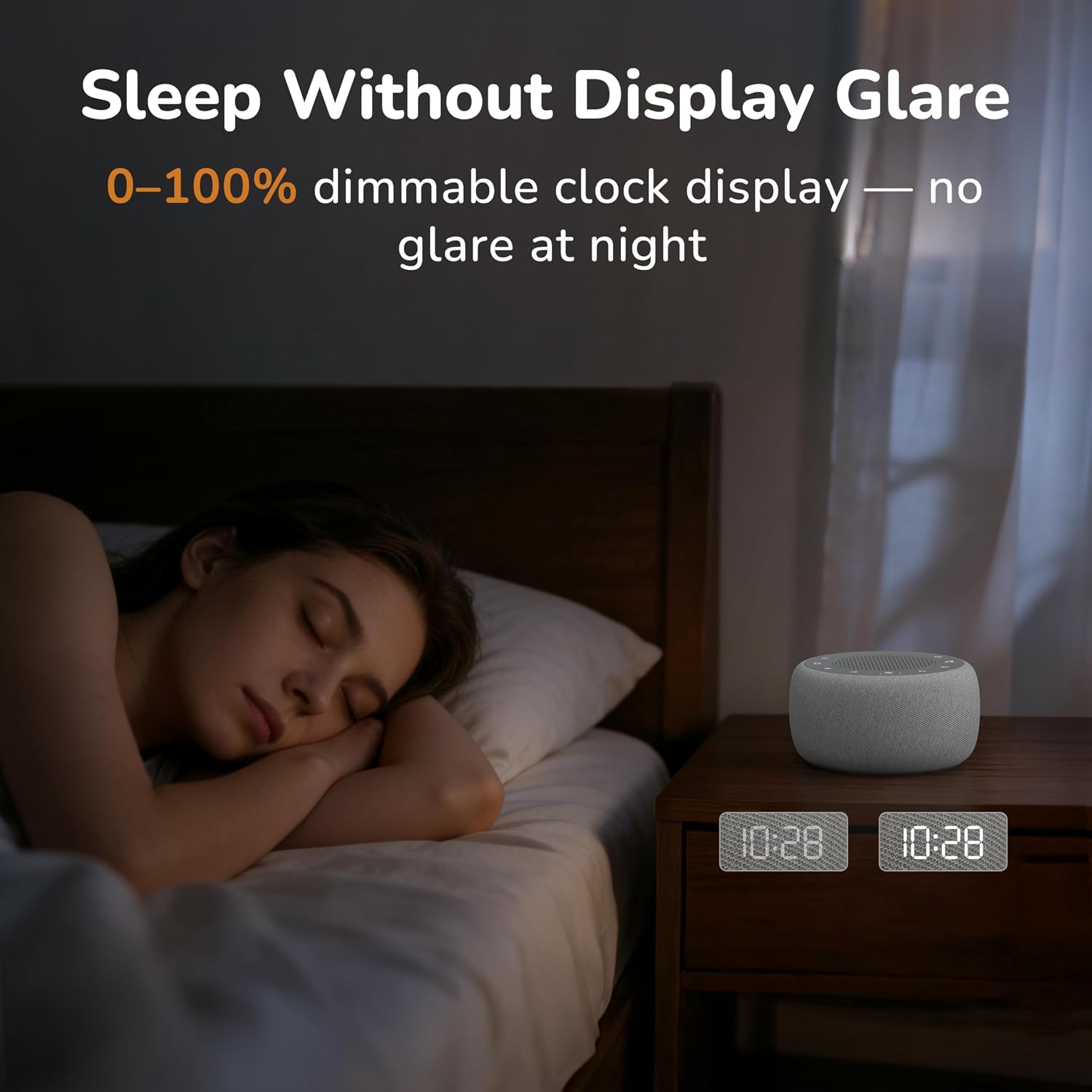 Buffbee Alarm Clock with Sound Machine for Bedrooms – 2-in-1 White Noise Machine for Sleep, Gentle Wake-Up with Soft Alarm Sounds…