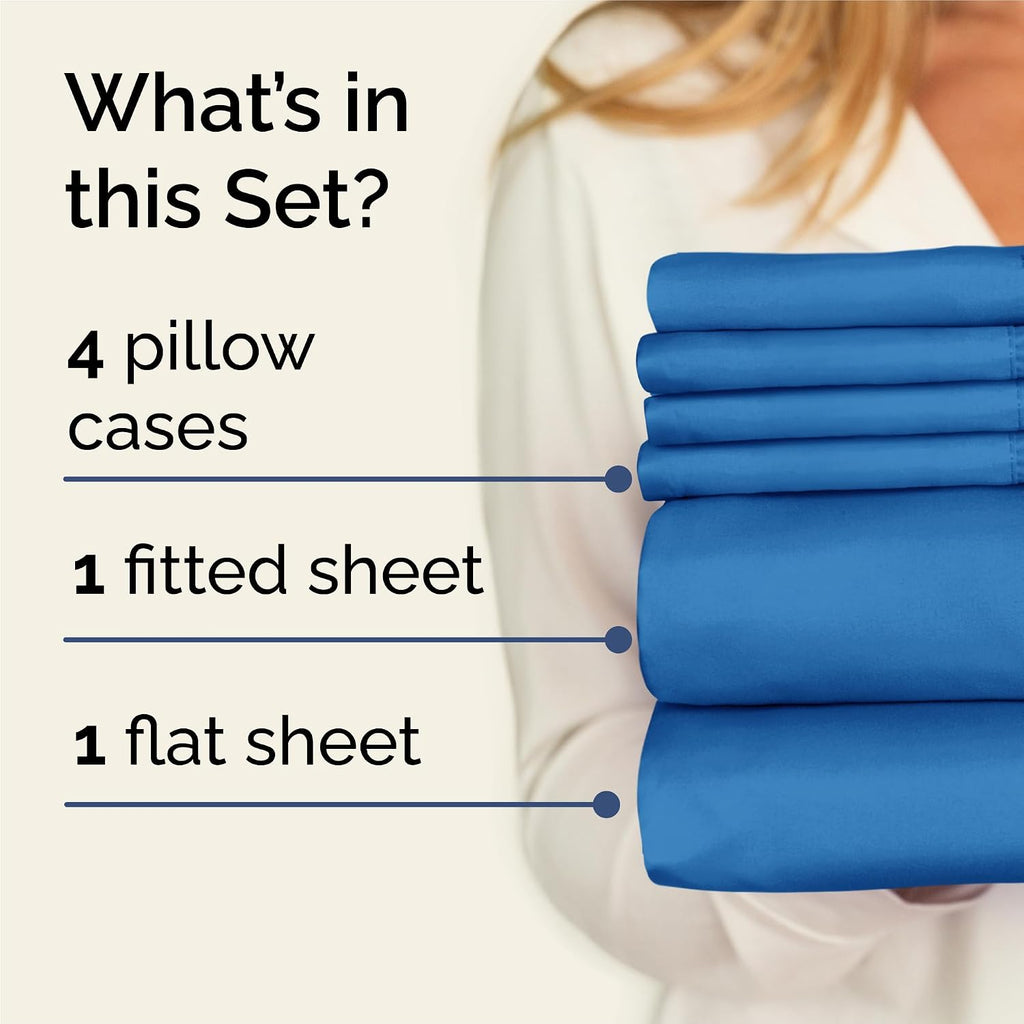 King 6 Piece Sheet Set - Comfy, Breathable & Cooling - Hotel Luxury Bedding for Women, Men, Kids, Teens & Children - 1 Flat & 1 Fitted…