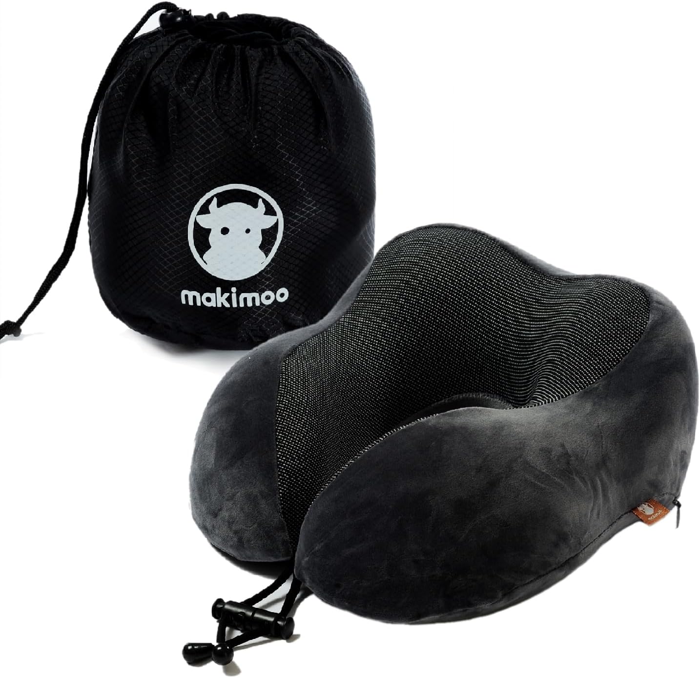 Makimoo Memory Foam Travel Pillow, Neck Pillow with 360-Degree Head Support, Comfortable and Lightweight, Ideal for Sleeping on Airplane, C…