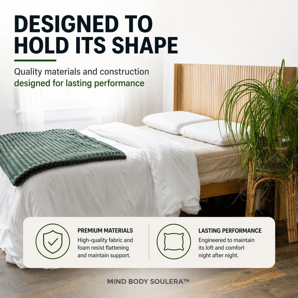 Mind Body Soulera Thin Flat Memory Foam Pillow for Stomach Sleepers, Low Profile Pillow for Back & Side Sleepers, 3-Inch Cooling Gel…