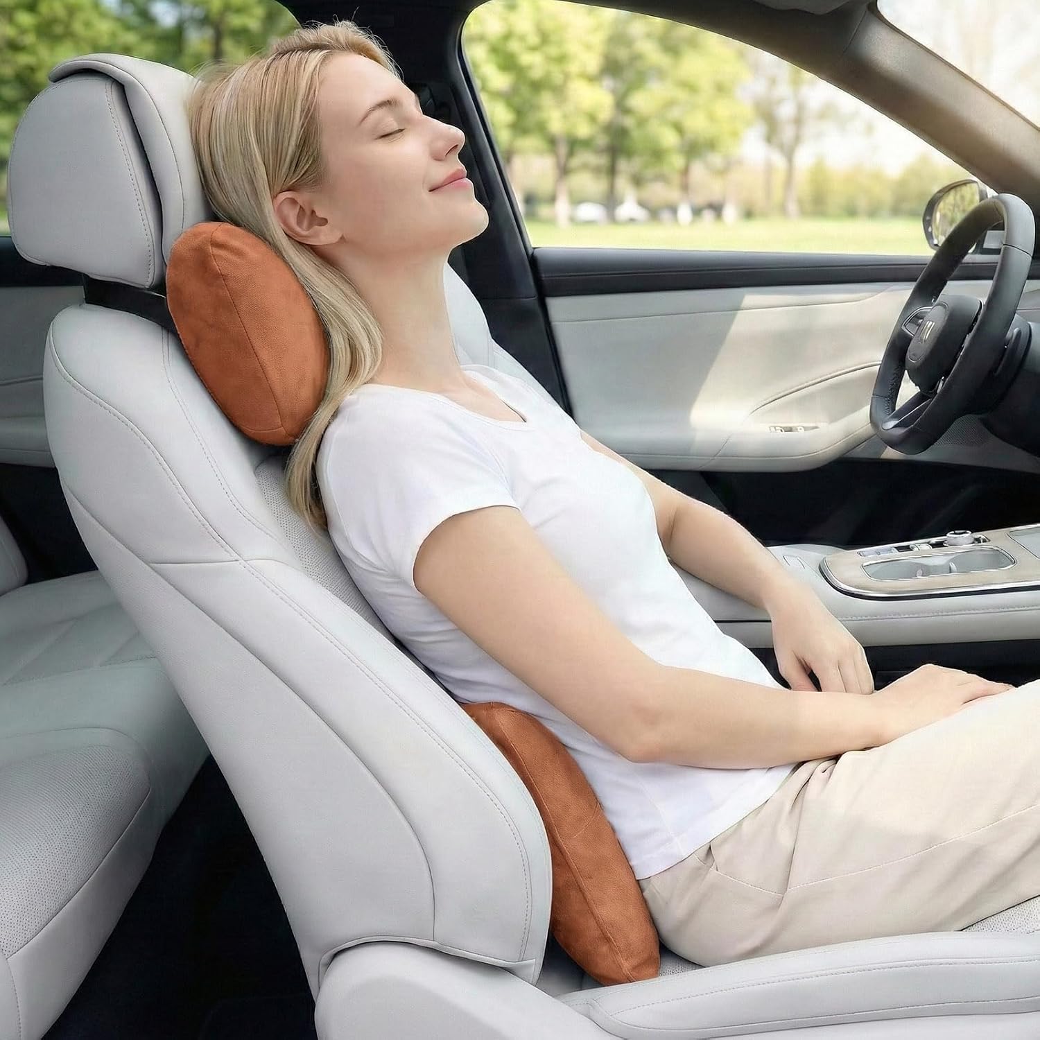 WELBRIT 2PCS Car Pillow for Car Neck Pillow for Driving Seat Neck Support Soft Cushion Back Support Head-Rests for Vehicle Sleeping…