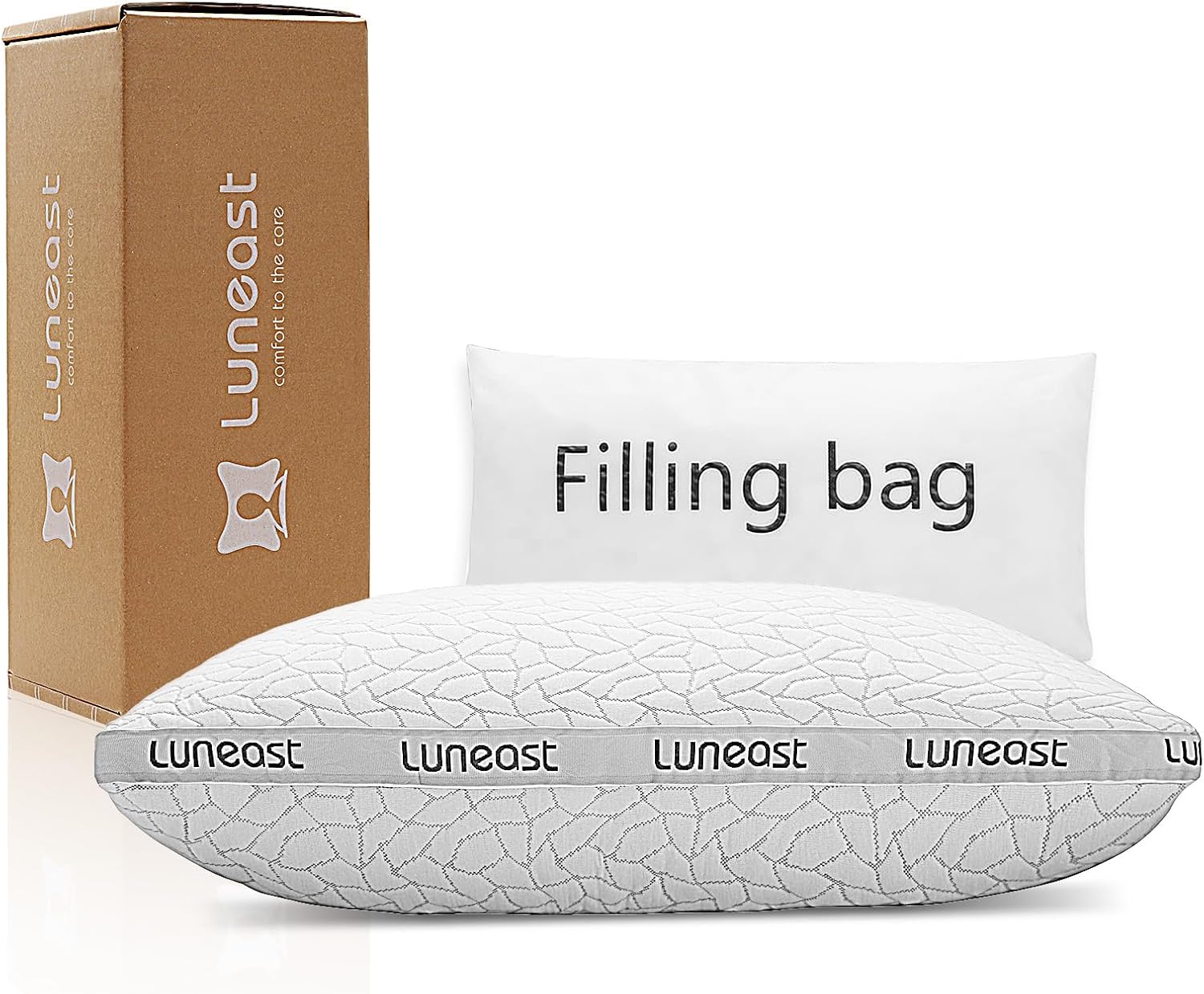 Memory Foam Pillows for Sleeping Adjustable Bamboo Blend Breathable Bed Pillow for Side, Back, and Stomach Sleepers Washable Pillow Cover…