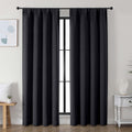 Simplebrand Ava Black Blackout Curtains for Bedroom, 78 Inch Length, 2 Panels Set, Privacy Thermal Insulated Rod Pocket Window Curtains for…