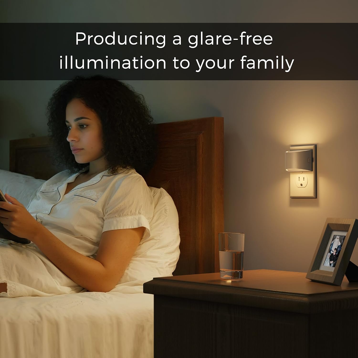 L LOHAS LED Night Lights Plug into Wall, Dimmable Night Light with 3 Level Brightness, 3000K Soft White, 2 Pack, Cement Gray Housing