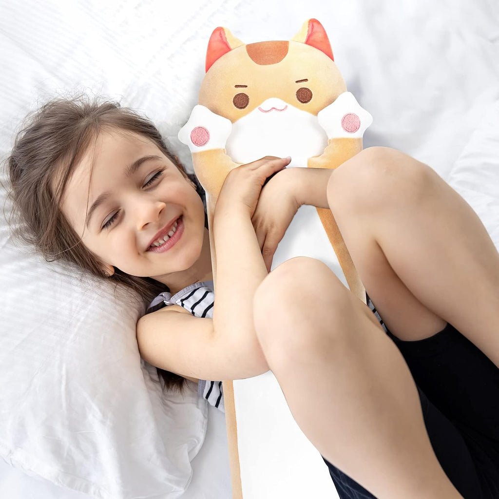 Mewaii Long Cat Plush Kawaii Kids Plush Toy Pillows, Cute Cat Stuffed Animals Soft Plushies, Kitten Big Plush Toys Throw Body Pillow Doll…