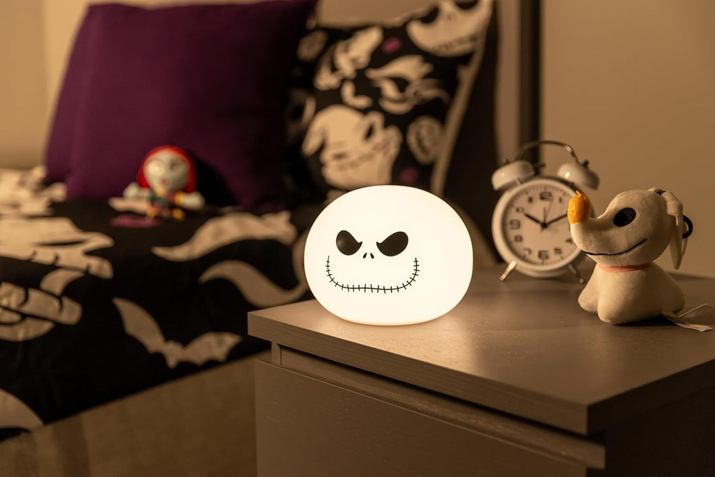 Disney Jack Skellington Squishy Light - Color-Changing Night Light for Kids & Adults, USB/Battery Operated Dimmable Lamp, Halloween &…