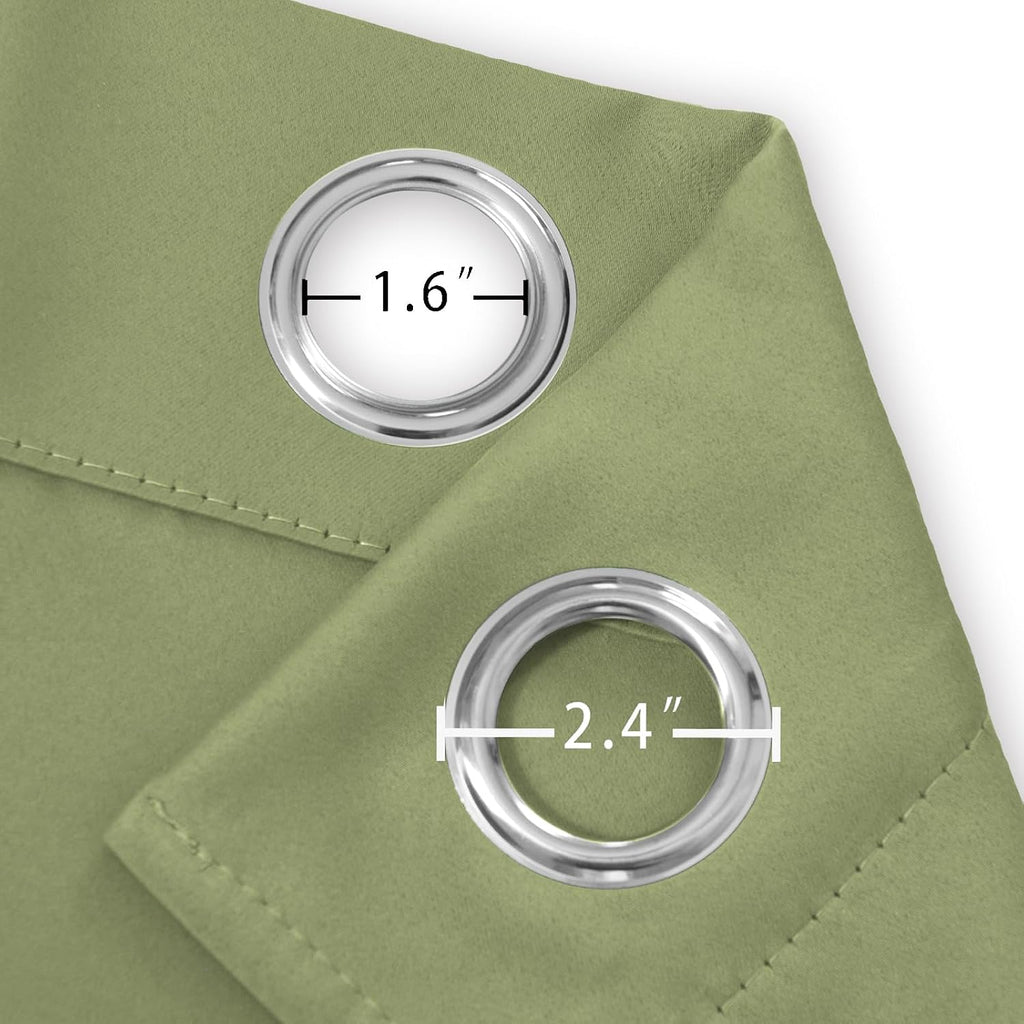 Lemomo Sage Green Thermal Blackout Curtains/42 x 84 Inch/Set of 2 Panels Room Darkening Curtains for Bedroom 84 Inch Green
