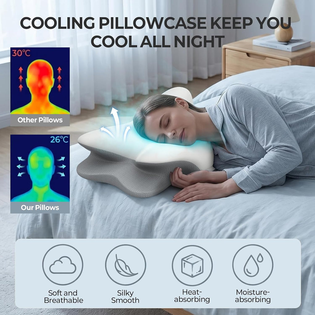 Besyodo Besyodo Cervical Neck Pillow for - Ergonomic Memory Foam Pillow for Sleeping, Contour Side Sleeper Pillow for Neck Support,…