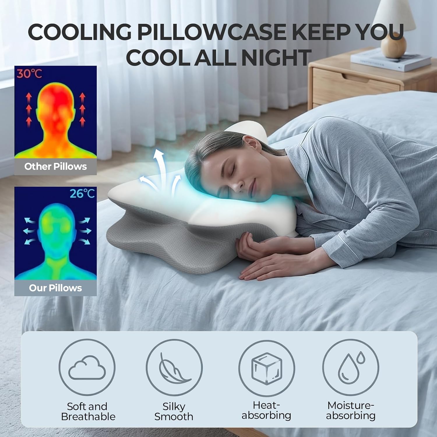 Besyodo Besyodo Cervical Neck Pillow for - Ergonomic Memory Foam Pillow for Sleeping, Contour Side Sleeper Pillow for Neck Support,…