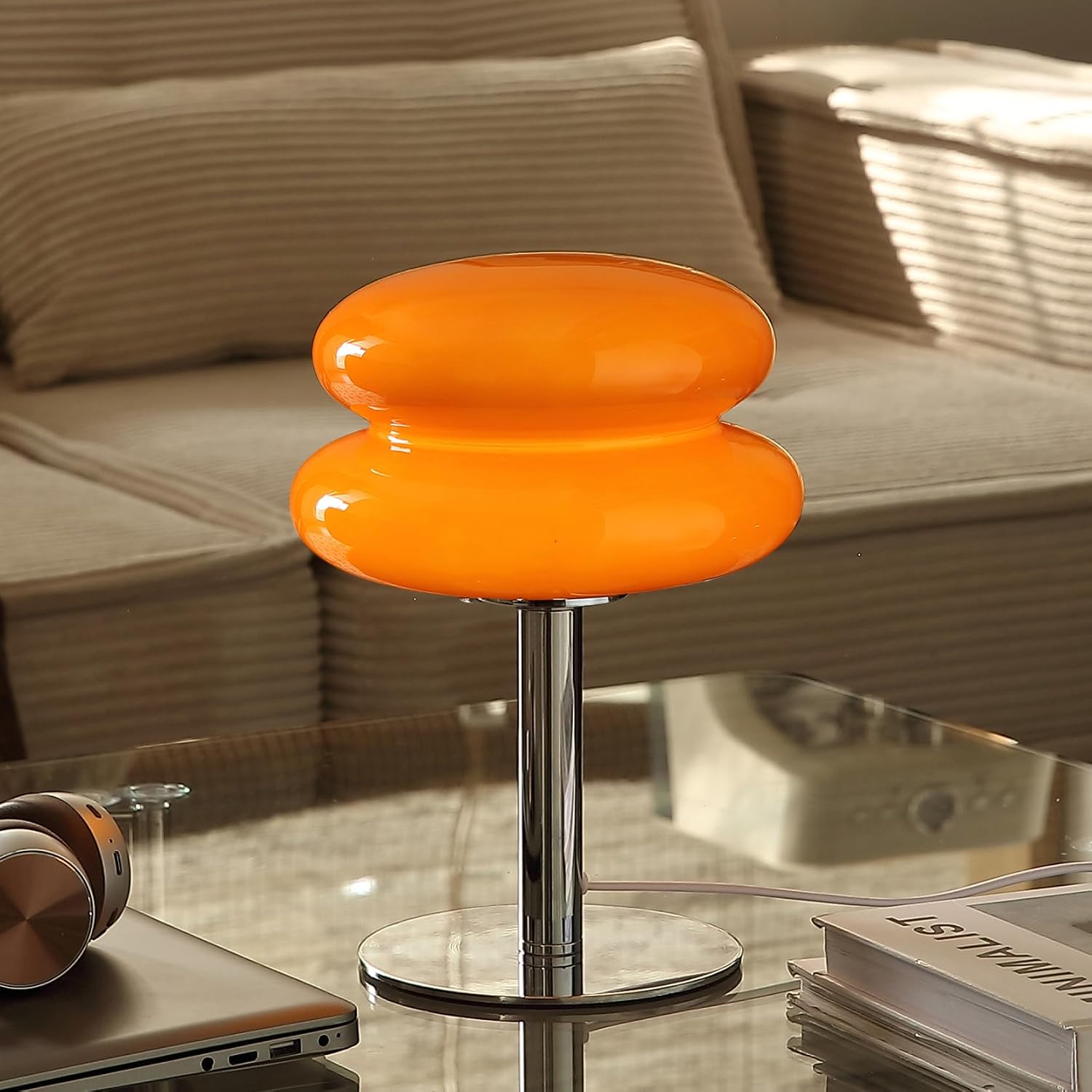 Glivpny Mushroom Lamp Table Lamp for Night Stands, Mid Century Modern Desk Lamps for Bedroom, Vintage Dimmable Bedside Small Cute Lamps…
