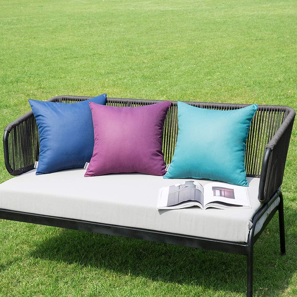 MIULEE Pack of 4 Decorative Outdoor Summer Pillow Covers Square Cushion Cases PU Coating Waterproof Throw Pillowcase Shell for Living…