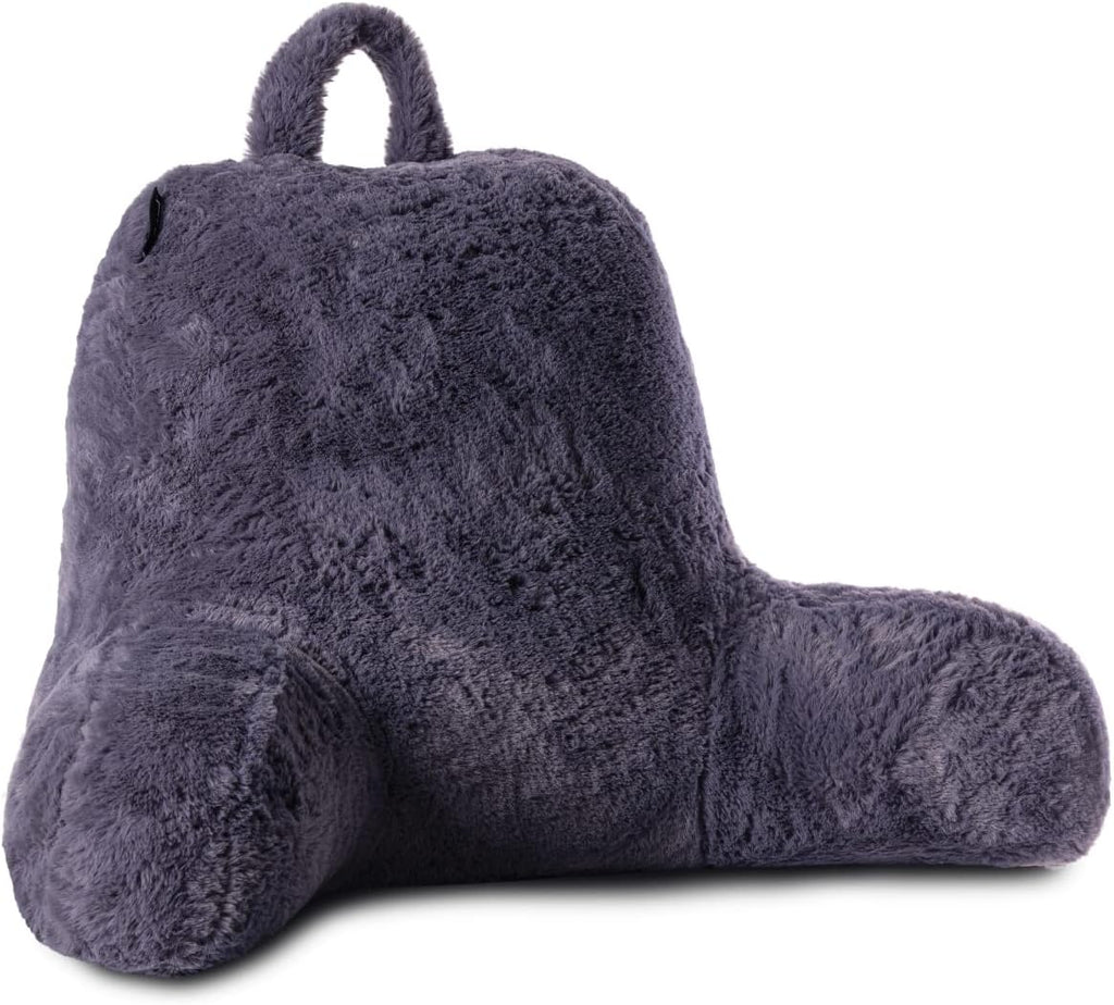Milliard Reading Pillow, Sit Up Pillow for Bed, Back Rest Pillow, with Faux Fur, Removable Cover, 8x15 inches, Made with Shredded Memory…