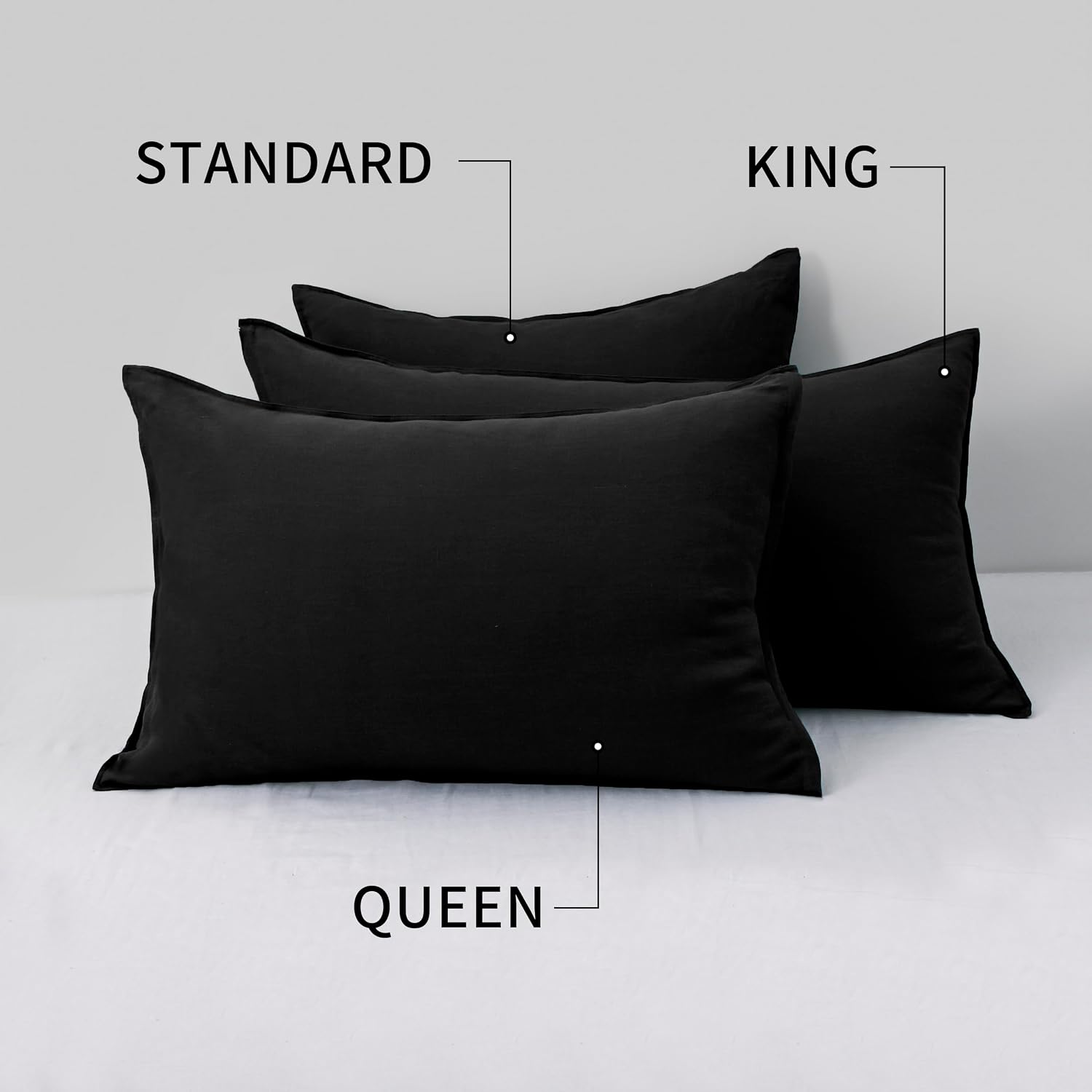 Chuffed Linen Pillowcases 2 Pack 100% Linen Standard Pillow Cases, Breathable and Cooling Washed Pillowshams with Zipper Closure, 20x30 Inc…