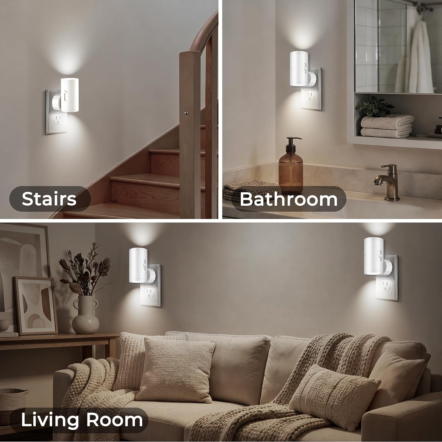 Motion Night Light Plug into Wall, Dim Standby Mode LED Nightlight with Dusk to Dawn Auto On/Off, 5000K Daylight Dimmable 5-150LM, for…