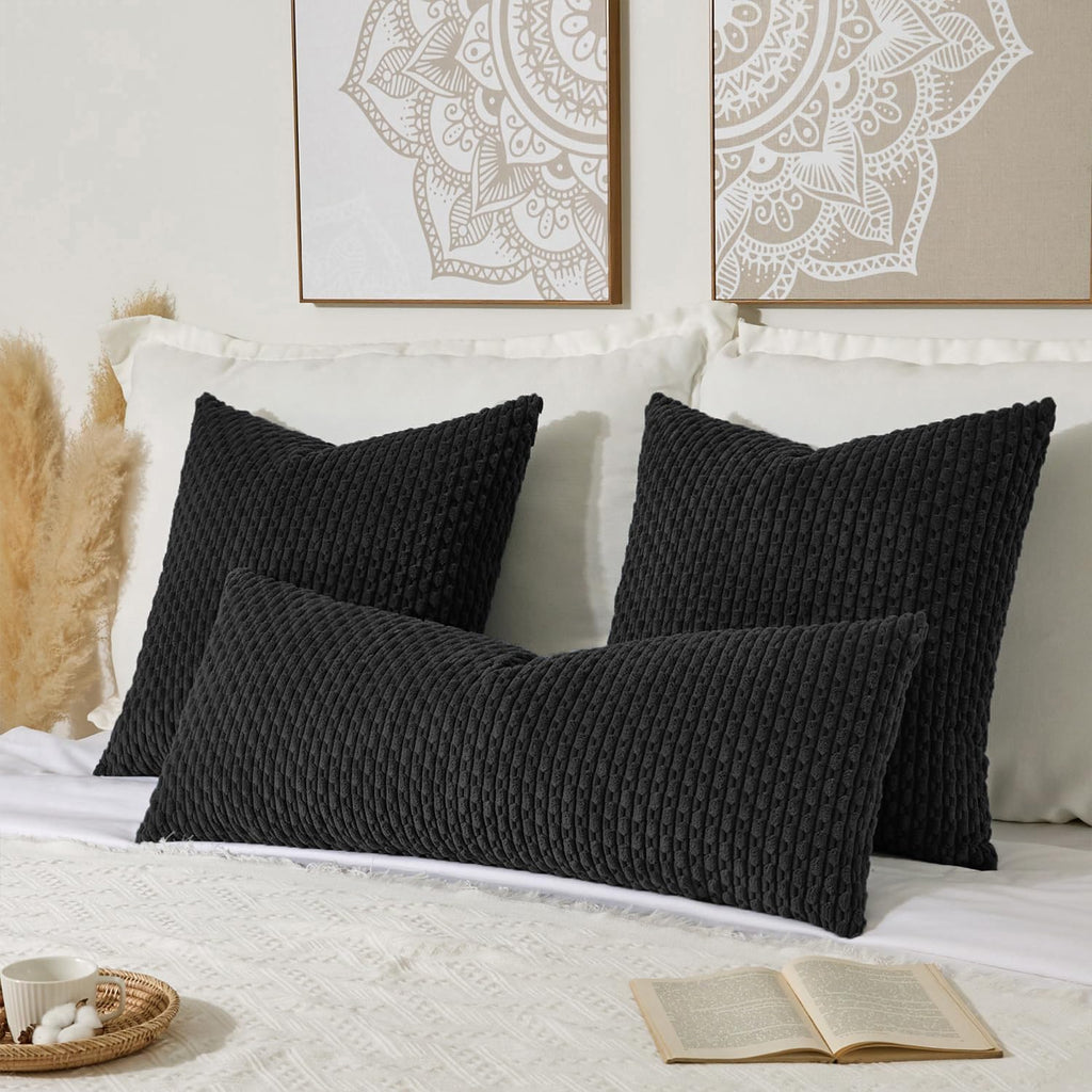 KevinTextile Kevin Textile 20x54 Inch Long Body Lumbar 1 Pack Boho Decorative Throw Pillow Cover Soft Striped Corduroy Rectangle Cushion Ca…