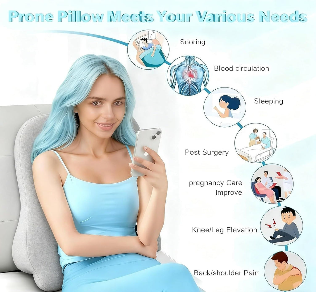 Yukashop Large Body Pillow, Couples Pillow,27°Angle Perfect Position Wedge Pillow Ergonomic Contoured Support, Multi-Functional Memory Foam…
