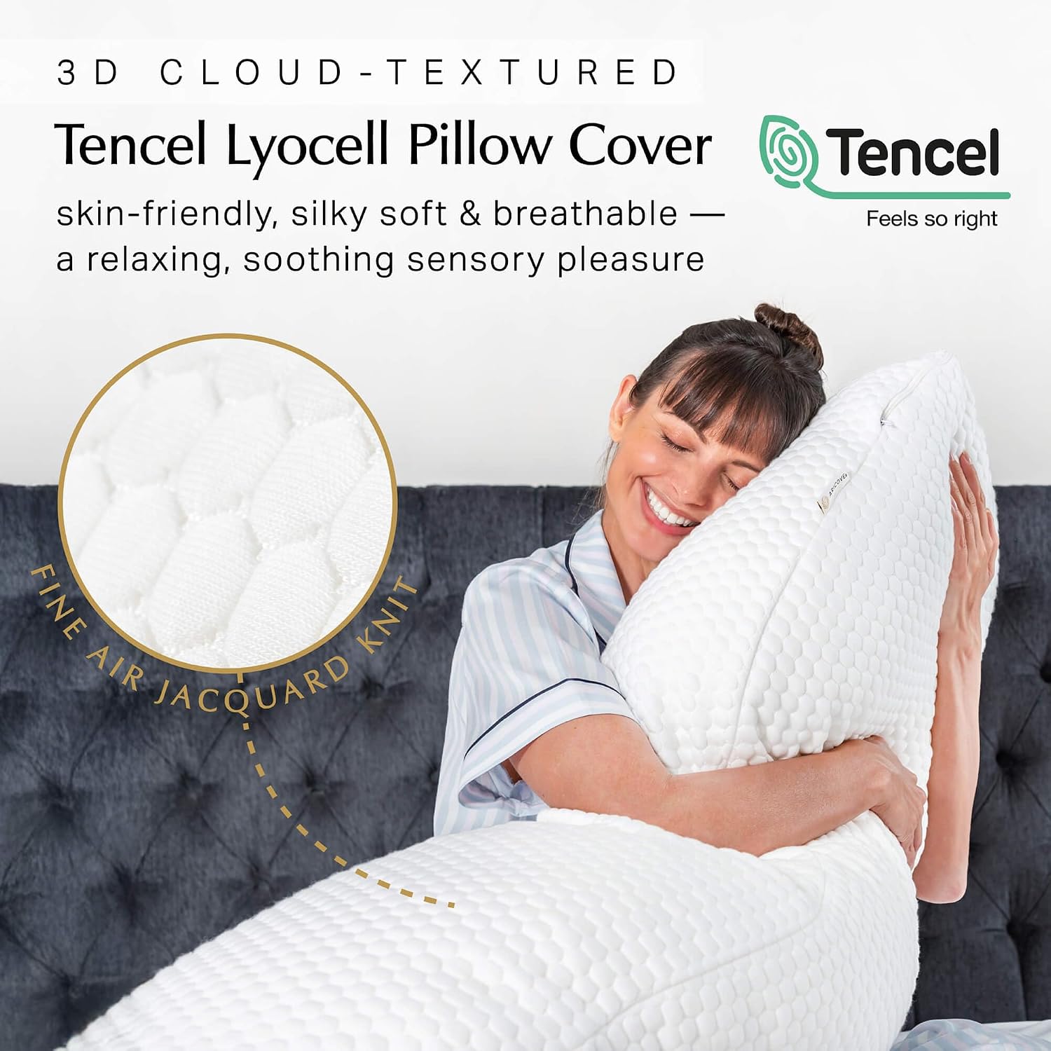 Aricove Body Pillow for Adults, Side Sleeper Pillow for Bed, Full Body Support in Long & Large Size, Tencel Lyocell Cover, Firm Memory Foam…