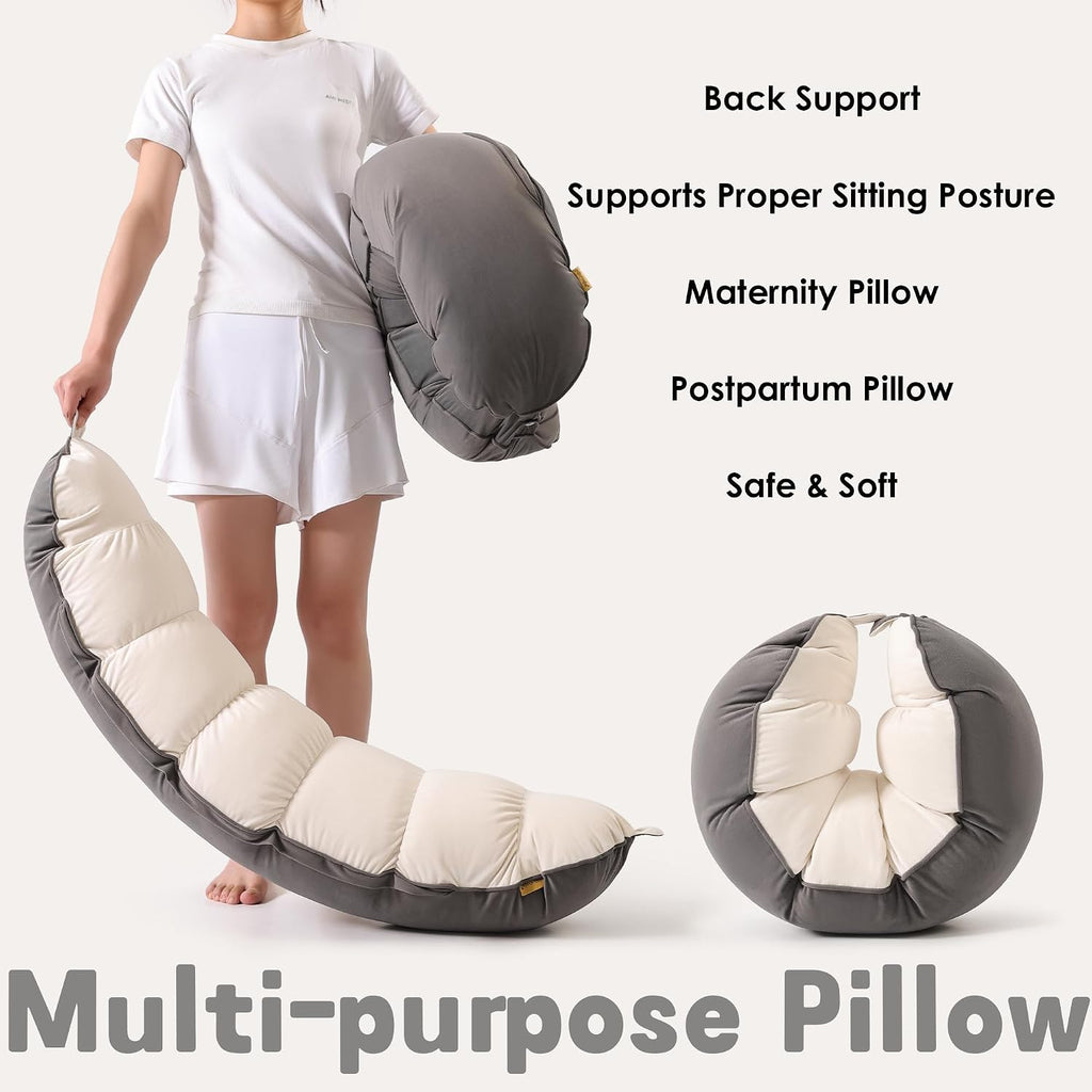 Peallow(Pat. Pend) – Long Round Body Pillow for Adults, Bolster Pillow for Sleeping, Soft and Supportive Pillow for Sleeping & Lumbar…