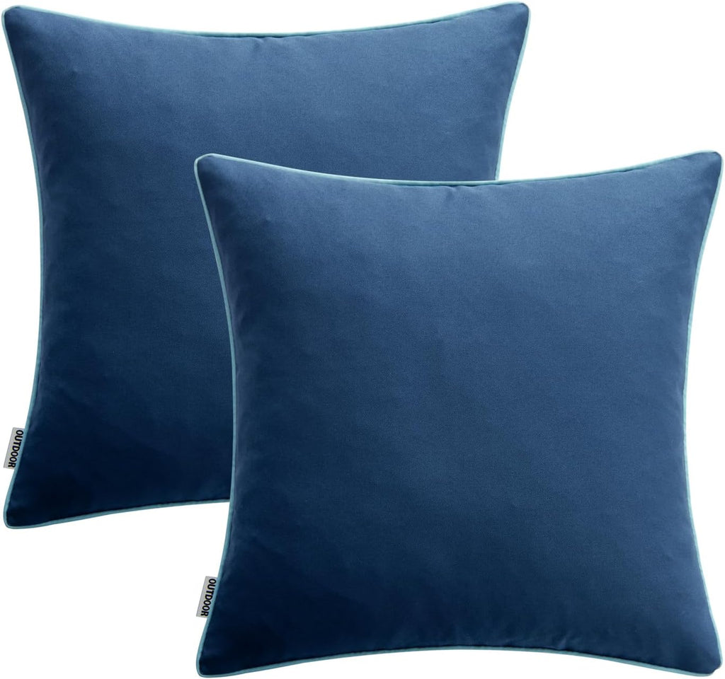 MIULEE Pack of 2 Outdoor Waterproof Throw Pillow Covers Decorative Outdoor Pillowcases Piping Edge Water Resistant Cushion Covers for…