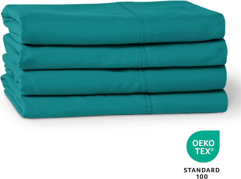 BareHome Bare Home Microfiber Bulk Pillow Cases - Standard/Queen Size Set of 4 - Cooling Pillowcases - Double Brushed - Emerald Pillowcases…