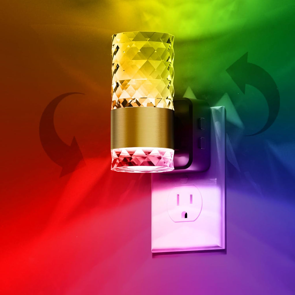 L LOHAS LED Night Light, Night Lights Plug into Wall, 10-Color RGB Change Nightlights,10/50/100LM Adjustable Automatic Nightlights Plug…