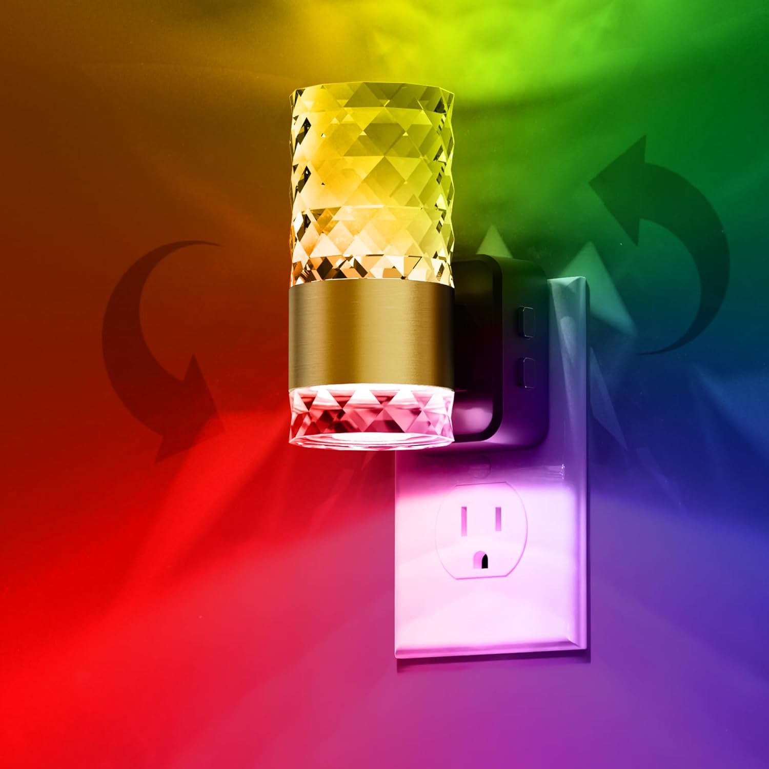 L LOHAS LED Night Light, Night Lights Plug into Wall, 10-Color RGB Change Nightlights,10/50/100LM Adjustable Automatic Nightlights Plug…