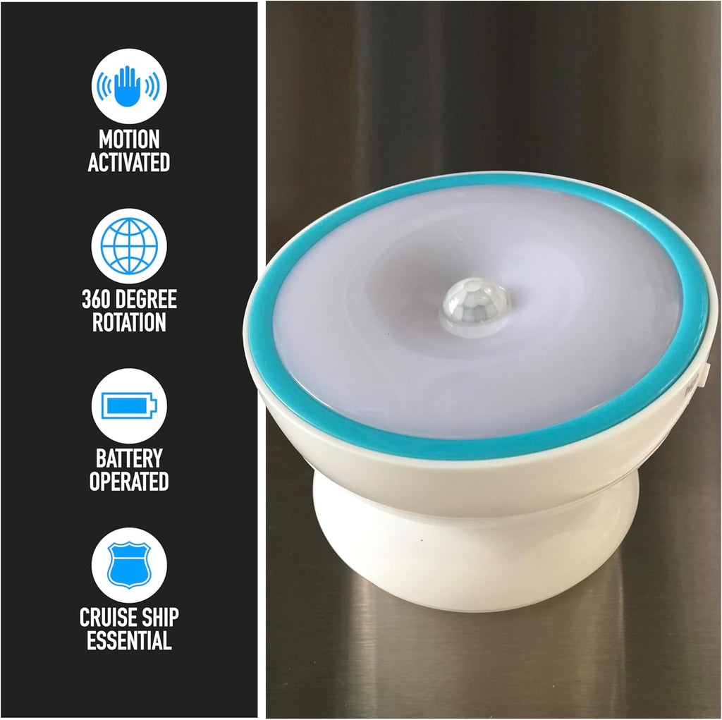 Cruise On Motion-Activated Battery LED Light with Magnetic Base, 360° Rotating Night Lamp for Closets, Bathrooms, Hallways & Cabinets…