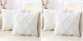 decorUhome Spring Throw Pillow Covers 18x18 Inch Set of 2, Soft Plush Faux Fur Wool Cream White Couch Pillow Covers, Decorative Neutral Pil…