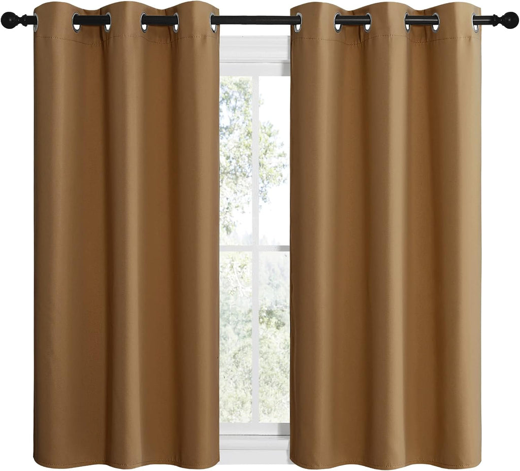 NICETOWN Sleek Blackout Curtains 50 inches Length for Small Windows, Noise Reducing and Block Draft Panels for Door Doorway Laundry…