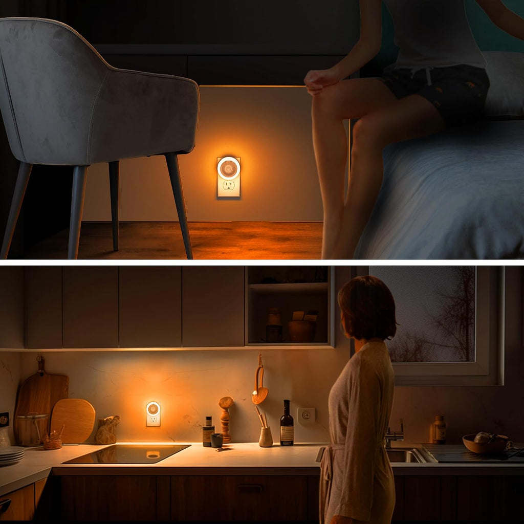 Briignite Motion Sensor Night Light Orange, [2 Pack] Night Lights Plug into Wall, Auto On/Off Motion Activation Nightlight, Energy-Saving…