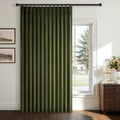 Drapenova Velvet Blackout Curtains 84 Inch Length for Living Room Bedroom Olive Green Soft Velvet Modern Boho Pinch Pleated Drapes w…